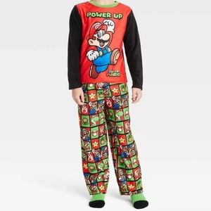 Super Mario 'Power Up' Boy's 3-Piece Pajama Set with Socks